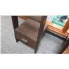 Image 2 : Furniture - Wooden Shelving Unit, 5-Shelves, Bottom Drawer, Ladder-Style, Dark Hardwood  Approx 17" 