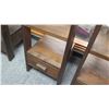 Image 2 : Furniture - Wooden Shelving Unit, 5-Shelves, Bottom Drawer, Ladder-Style, Dark Hardwood  Approx 17" 