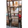 Image 1 : Furniture - Wooden Shelving Unit, 5-Shelves, Bottom Drawer, Ladder-Style, Dark Hardwood  Approx 17" 