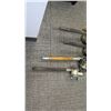 Image 2 : 4 Fishing Rods w/ 2 Penn Reels - Rods are Various Lengths (these were stored outdoors, may need repa