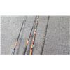 Image 5 : 4 Fishing Rods w/ 2 Penn Reels - Rods are Various Lengths (these were stored outdoors, may need repa