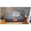 Image 1 : Fossil: Large Black Ammonite, Embedded in Basalt Rock, Approx. 17" Across