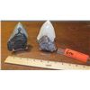 Image 2 : Fossil: 2 Fossilized Megalodon Shark Teeth Encrusted in Rock, Approx. 4" each