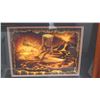 Image 2 : Framed Art - Signed Dennis Mathenson Surfing Tiki Print, Approx 23.5" x 19.5"