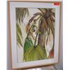Image 1 : Framed Art - Original Watercolor "Just Beginning" A. Irons, Signed 29.5" x 37.5"