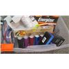 Image 2 : 3 Bins of Various Flashlights and Batteries