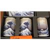 Image 2 : Japanese Hokusai Tsunami Print Porcelain Tea Set & Matching Journal