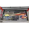 Image 8 : Craftsman Metal Toolbox with Tools: Wrench Sets, Locking Pliers, Cutters, Handsaw, Clamps, etc., No 