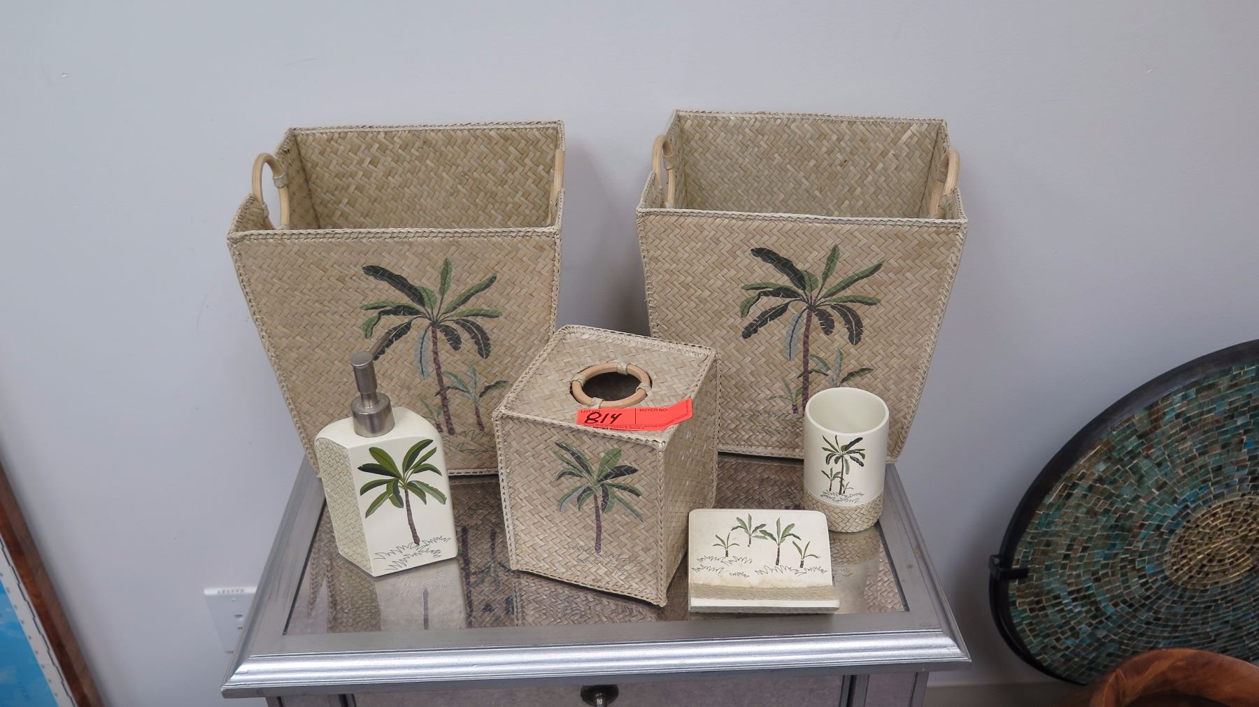 Palm Tree Bathroom Accessories 6pc Oahu Auctions
