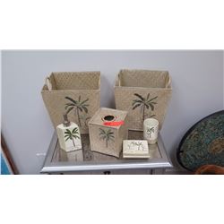 Palm Tree Bathroom Accessories 6pc