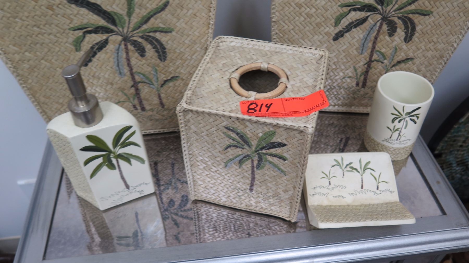 Palm Tree Bathroom Accessories 6pc