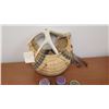 Image 2 : Handwoven Multi-Material Basket and 11 Small Tin Boxes