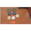 Image 1 : 2 Small Metal Trivets and 5 pc Stone Decorative Items