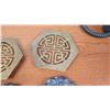Image 3 : 2 Small Metal Trivets and 5 pc Stone Decorative Items
