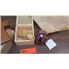 Image 2 : Wood Fan and Cross, Bamboo and Glass Decorative Items; 4pc
