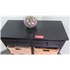 Image 2 : Wooden Table w/2 Drawers & Basket Organizers 30" x 13 1/4" D, 27 3/4" H