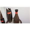 Image 2 : 6 pcs: Small Black Glazed Wooden Vases 15" & 16", Table 26 1/4" H, 18" dia, smaller table 24" H, 13 