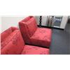 Image 7 : Pair: Red Upholstered Chairs, 32" W x 33" Depth, 33" H