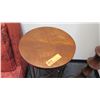Image 2 : Side Table/Stand 13" dia, 32" H, Floor Lamp w/Drum Shade 59" H