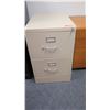 Image 1 : Beige Metal Filing Cabinet, 2 Drawers, 18.5" W x 26 3/4" D x 29" H