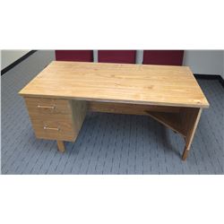 Oak Veneer Desk w/Drawers 60"L x 30"W x 29 1/2" H