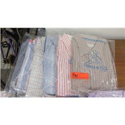 QTY 6 Men's Collared Shirts, Drycleaned, Sz L & XL (Brioni, EQ, Zegna, etc)