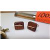 Image 2 : Cuff Links - 2 Pairs, Wood and Natural Shells