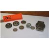 Image 1 : Qty 2 Ancient Greek Coins, 1935 & 1944 Liberty Dimes, Buffalo Nickels, Money Clip