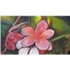 Image 2 : Framed Art - Plumeria Painting by John Tuan Le, Approx.  21.5" x 21.5"