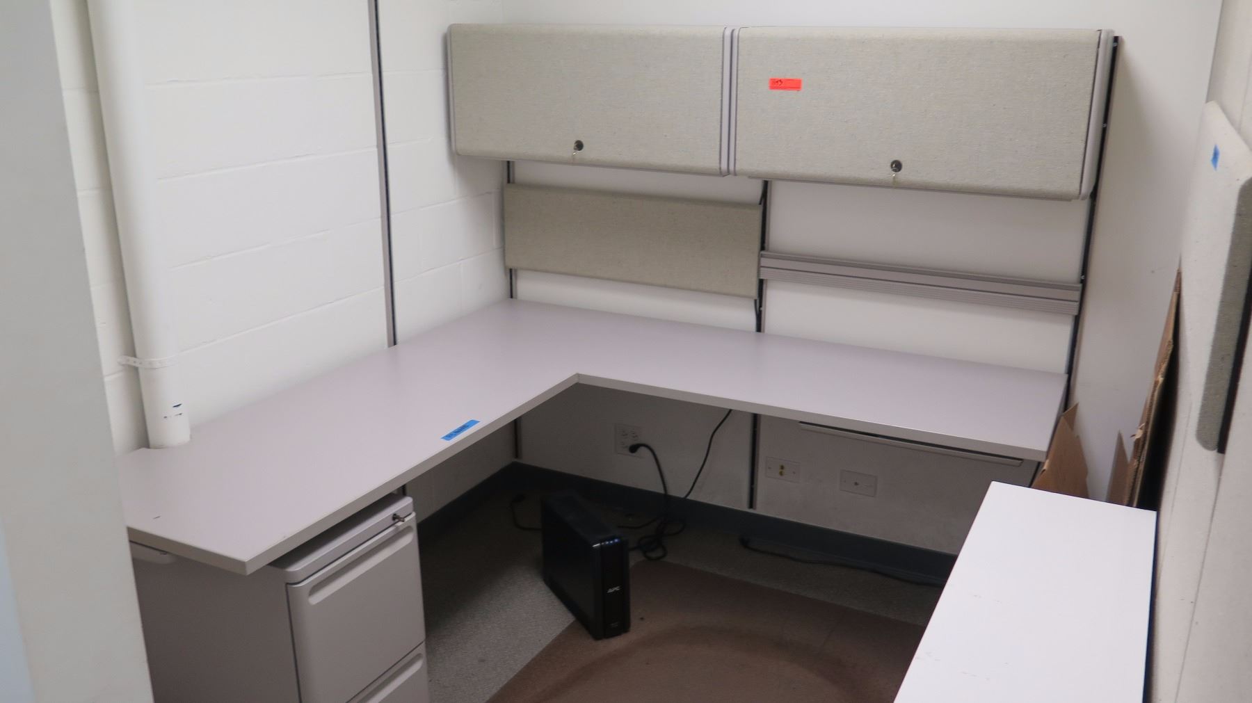 L Shaped Desk 2 6ft Sections 24 Wide W Under Desk File Cabinet