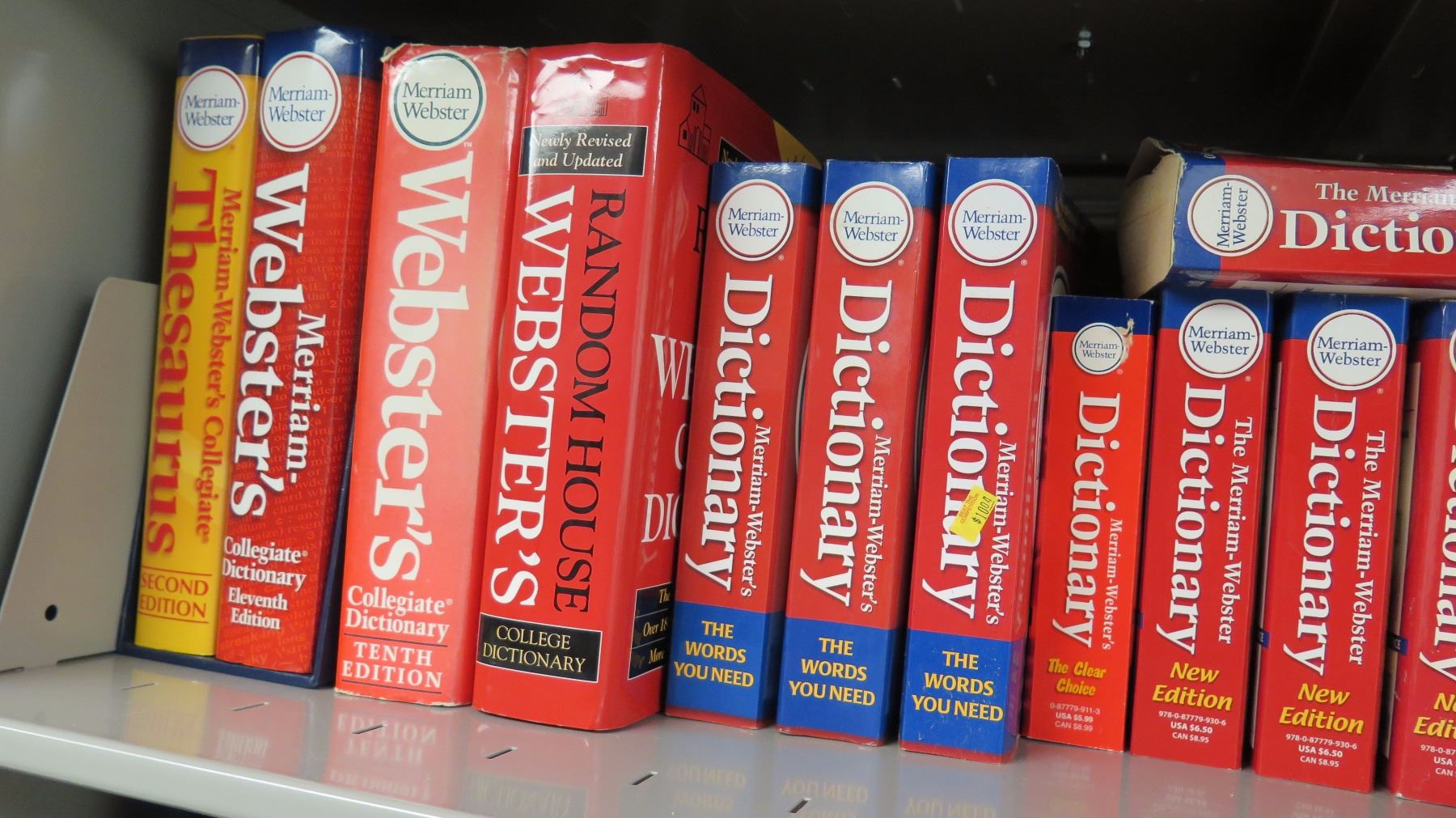 Large Book Collection - 4 Shelves of Standard Dictionaries