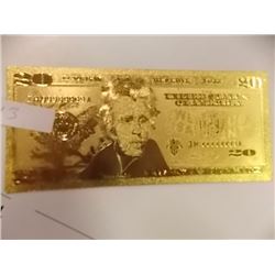 GOLD FOIL BILL - 24K GOLD - USA $20 - not legal tendar