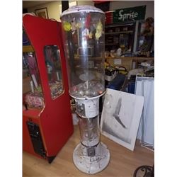 COIN OPERATED VENDING MACHINE - $2 COINS TOYS IN BUBBLES BALLS - VERY FEW IN IT