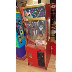 MINI CANDY CRANE - WORKING BUT NEEDS TWEEKING HAS KEYS - SOME CANDY INCLUDED