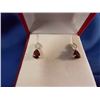 Image 3 : EARRINGS - 2.2 CTW PEAR FACETED GARNET & 2 DIAMONDS IN STERLING SILVER SETTING - RETAIL ESTIMATE $30
