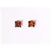 Image 1 : EARRINGS - GARNET IN 10K WHITE GOLD STUD DESIGNED SETTING - RETAIL ESTIMATE $150