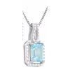 Image 2 : PENDANT - 1.2 CT OCTAGON FACETED BABY SWISS BLUE TOPAZ & DIAMOND IN 925 STERLING SILVER SETTING - RE