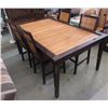 Image 1 : WOOD & BAMBOO TABLE WITH 4 CHAIRS