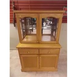 CHINA CABINET - OAK - 2 PC - 2 DOOR 2 DRAWER