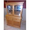 Image 2 : CHINA CABINET - OAK - 2 PC - 2 DOOR 2 DRAWER
