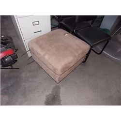 BROWN MICROFIBRE OTTOMAN