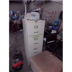 FILE CABINET - 4 DRAWER & PANASONIC FAX WITH PAPER