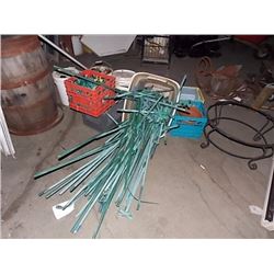 LOT OF GREEN PIPING - USED FOR SMALL GREEN HOUSE / PLANT STAND