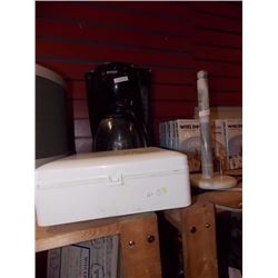 COFFEE POT, MARBLE TOWEL HOLDER & MIXER