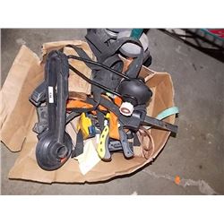 BOX ASSORTED - STRAPING, CLAMOS, BOAT EARS ETC