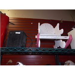 CHILD'S SHABBY SHEEK ROCKER & CERAMIC HEATER