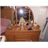 Image 1 : OAK DRESSER - 1/2 MOON MIRROR - 4 DRAWER - 2 DOOR