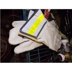 NEW LEATHER WORK GLOVES - 3 PR TTL