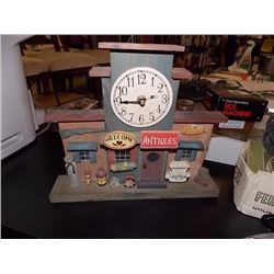 TABLE CLOCK - FOLK ART STORE MOTIF