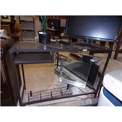 HALL TABLE / DESK - METAL & GLASS